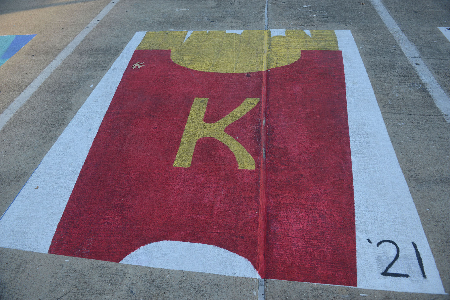A&M Consolidated HS painted parking spots